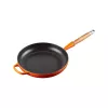 Le Creuset liatinová panvica na vyprážanie s drevenou rukoväťou 28 cm Volcanic Orange