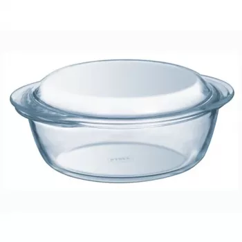 Pyrex Essentials 3L okrúhla sklenená nádoba s viečkom, borosilikátové sklo, Ø22cm
