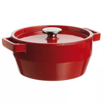 Pyrex liatinová okrúhla zapekacia forma 2,2L Ø20cm červená
