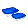 PYREX Cook&Go sklenená nádoba s viečkom, sada 2 ks