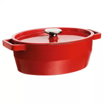 Pyrex liatinový pekáč oválny 5,8L červený 33x25cm