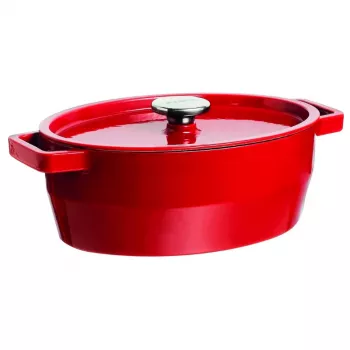 Pyrex liatinový pekáč oválny 3,8L červený 29x21cm