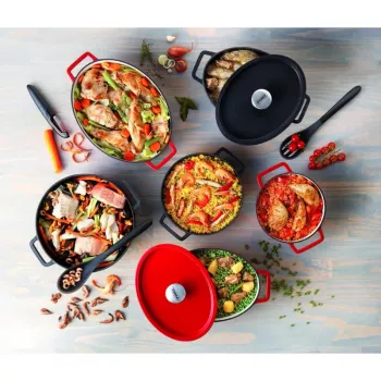 Pyrex liatinový pekáč oválny 3,8L červený 29x21cm