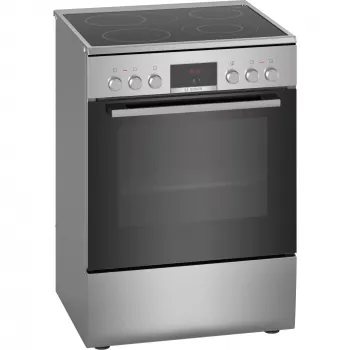Bosch HKR39C250 Serie 4 voľne stojaci elektrický sporák so sklokeramickou doskou, nerez