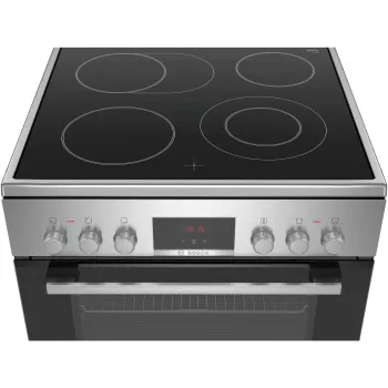 Bosch HKR39C250 Serie 4 voľne stojaci elektrický sporák so sklokeramickou doskou, nerez