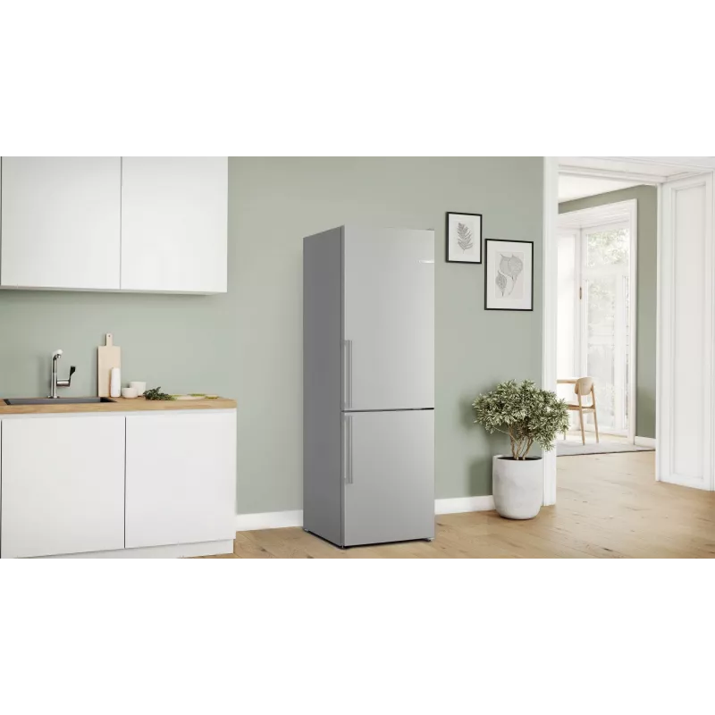 Bosch KGN36VIBT Séria 4 voľne stojaca chladnička s mrazničkou, výška 186 cm, energetická trieda D, strieborná