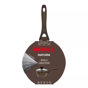 NEWILL Natura hrniec na omáčku s sklenenou pokrievkou 18 cm indukcia hnedý