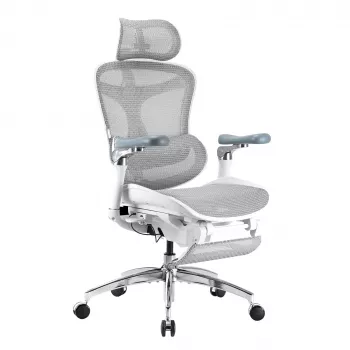 SIHOO DORO C300 Pro Mesh ergonomická kancelárska stolička s opierkou na nohy, biela