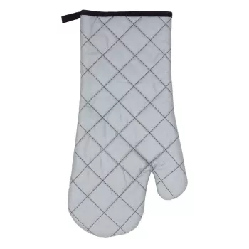 ASI COLLECTION tepelne odolná grilovacia rukavica 18x38 cm strieborná s čiernymi švami