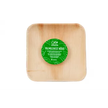 GoGreen taniere z arekových listov 15x15 cm štvorcové balenie 10 ks prírodné jednorazové