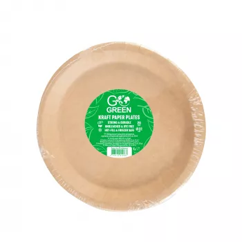 GOGREEN taniere z kraftového papiera Go Green Ø22 cm 20 kusov