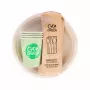 GOGREEN kompostovateľná pikniková súprava riadu pre 4 osoby, 24 dielov, rastlinná, prírodne biela