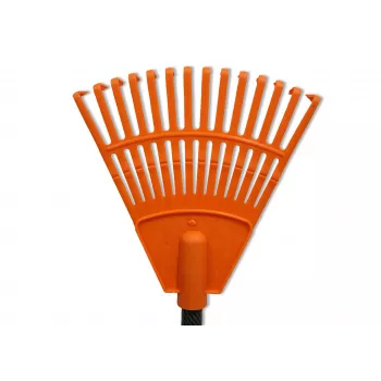 HORTUS malé ručné hrable s rukoväťou, oranžová, 20 cm hlava, 14 hrotov