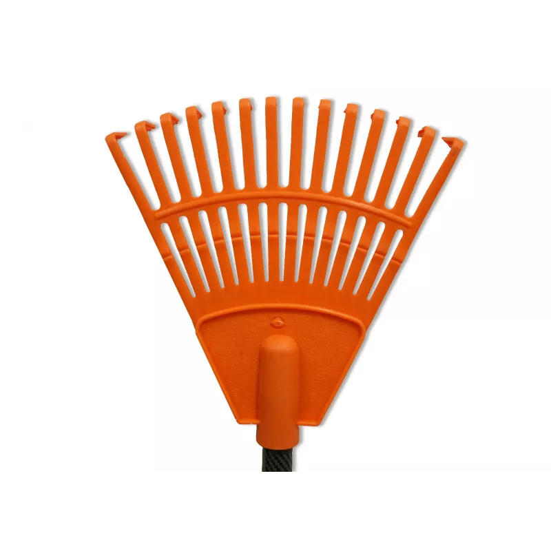 HORTUS malé ručné hrable s rukoväťou, oranžová, 20 cm hlava, 14 hrotov