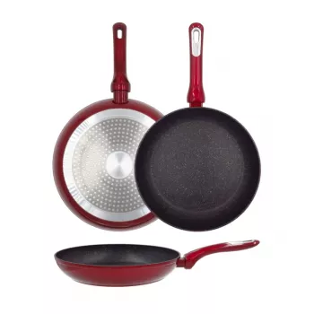 NEWILL Cosmo panvica na vyprážanie Ø26 cm indukcia červená s ochranou proti striekaniu