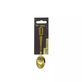 ASI COLLECTION čajové lyžičky 2 ks zlatá 1,5 mm