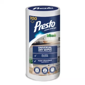 PRESTO univerzálne vlhčené utierky na rolke, 100 ks