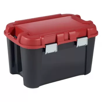 KETER DIY Totem 60L úložná krabica s vekom, 59 x 39,5 x 36 cm, čierna/červená