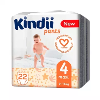 Kindii Maxi veľkosť 4 jednorazové plienky (9-15 kg) 22 ks