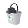 ECO EGO oválne vedro s plochým žmýkadlom na stlačenie, 10 L, sivá/zelená, polypropylén