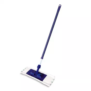 YORK Smart Flat Mop Brush 45x15 cm s teleskopickou rukoväťou 74-130 cm, mikrovlákno, sivá/modrá