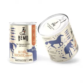 BEMO Pferd monoproteinové mokré krmivo pre psov – 400g konzerva