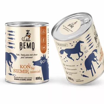 BEMO Pferd s ľanovým semenom Mono mokré krmivo pre psov - 800g