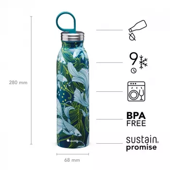 Aladdin X Naito Chilled Thermavac 0,55L nerezová termofľaša Goldfish Green