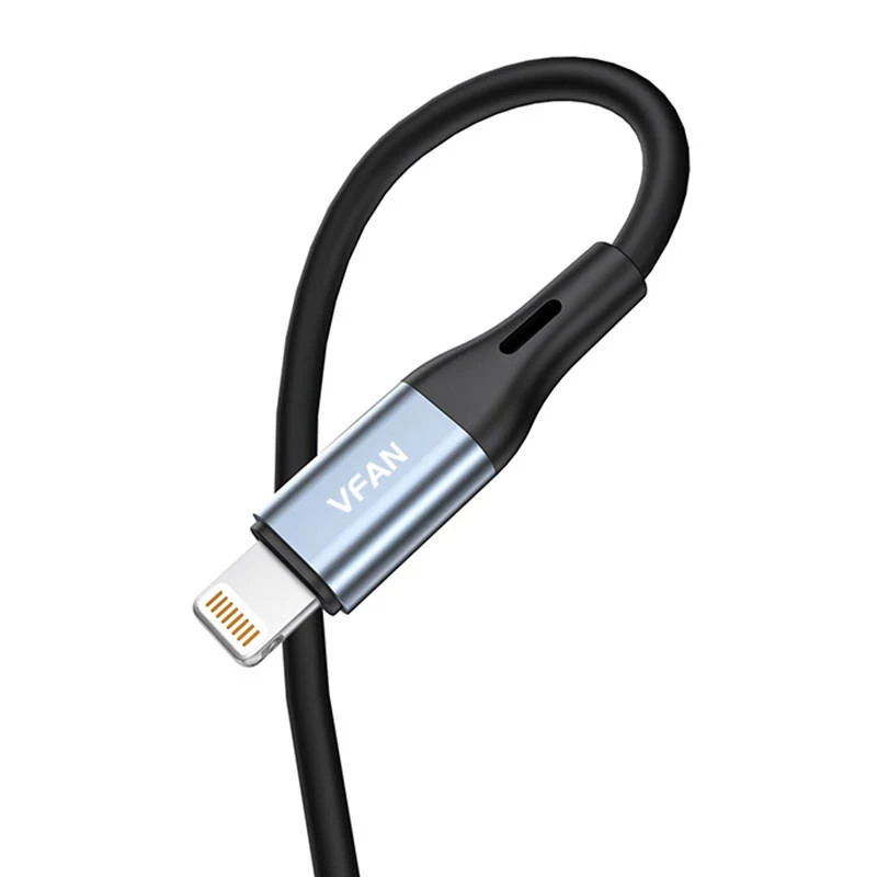 VIPFAN L05 Lightning na 3,5 mm AUX audio kábel, 1 m, sivá