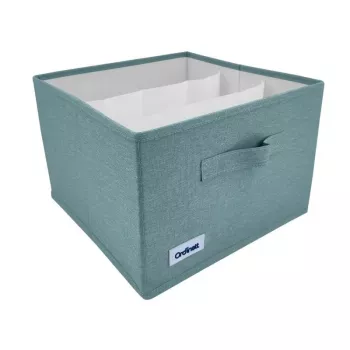ORDINETT box Cube 29x29x18,5 cm úložná krabica s vekom v mätovo zelenej