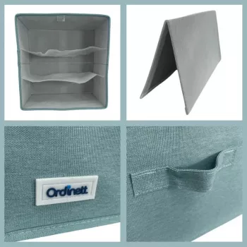 ORDINETT box Cube 29x29x18,5 cm úložná krabica s vekom v mätovo zelenej