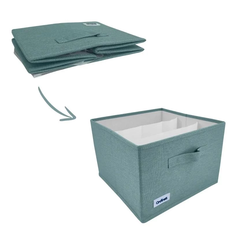 ORDINETT box Cube 29x29x18,5 cm úložná krabica s vekom v mätovo zelenej