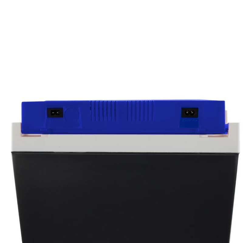 GIOSTYLE Brio 26 elektrická chladiaca box 12/230V 26L tmavosivý s červenými/modrými akcentmi