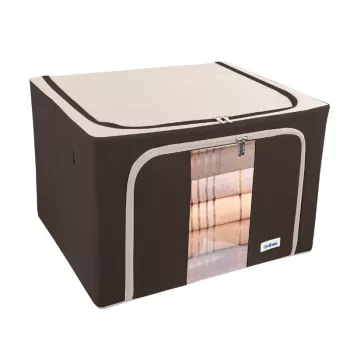 ORDINETT látková krabica L 50x40x32 cm sortiment – skladacia úložná krabica s vekom a rukoväťami, 64 L