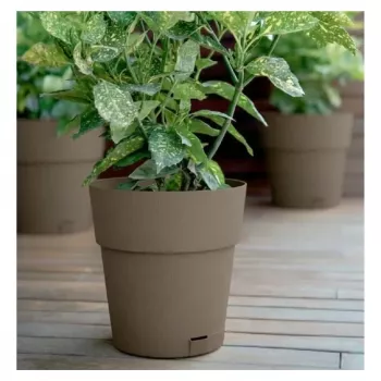STEFANPLAST Ethica kvetináč s podmisou, 25x25 cm, hnedý, 8,5 L, recyklovaný plast