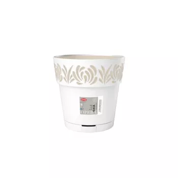 STEFANPLAST Gaia kvetináč s podmisou Ø20x19cm biela