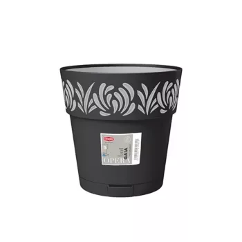 STEFANPLAST Gaia kvetináč s podmisou Ø25x25cm čierna