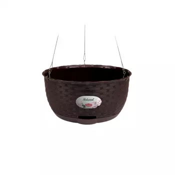 STEFANPLAST závesný kvetináč Natural Ø30x14,5cm tmavohnedá