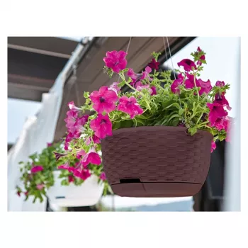 STEFANPLAST závesný kvetináč Natural Ø30x14,5cm tmavohnedá