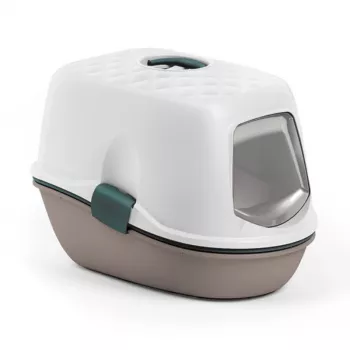 STEFANPLAST Furba Top Chic uzavreté WC pre mačky, biela/svetlosivá, 58,5x39,4x42,7 cm