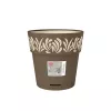 STEFANPLAST Gaia okrúhly kvetináč s podmisou, hnedý, Ø25 x 25 cm