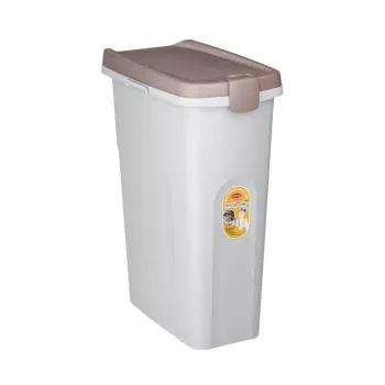 STEFANPLAST nádoba na skladovanie krmiva pre domáce zvieratá s kolieskami 40L 15kg biela/svetlosivá