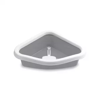 STEFANPLAST Sprint rohové WC pre mačky 56x40x14 cm biela/sivá