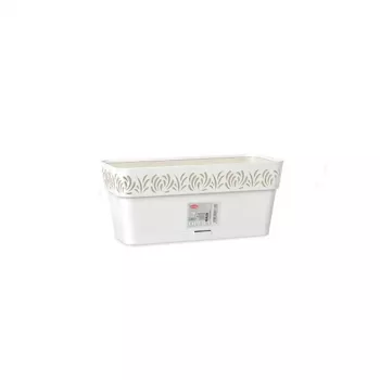 STEFANPLAST kvetináč s podmisou Gaia 30x13x12 cm biela