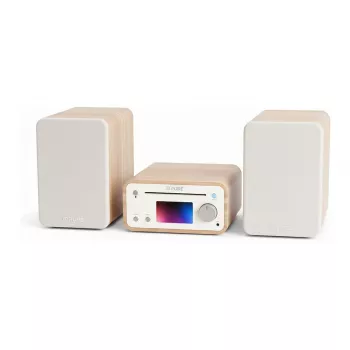 Pure Classic stereo mini Hi-Fi systém DAB+/FM, Bluetooth, CD, USB biela/dub