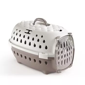 STEFANPLAST Travel Chic prepravná klietka pre domáce zvieratá 50x34,5x32 cm biela/svetlosivá