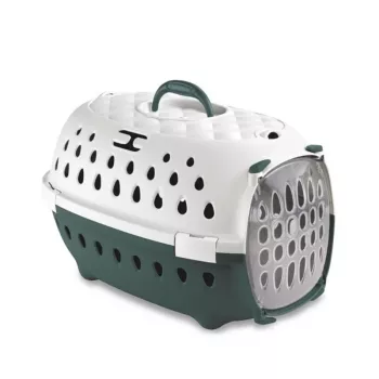 STEFANPLAST Travel Chic prepravná klietka pre domáce zvieratá 50x34,5x32 cm biela/zelená