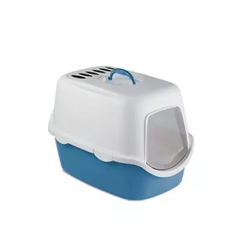 STEFANPLAST Cathy filter zatvorené mačacie WC s filtrom 56x40x40 cm biela/modrá