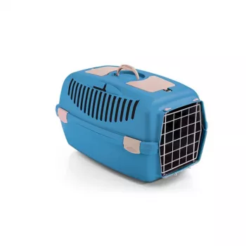 STEFANPLAST prepravná klietka Gulliver 3 s kovovými dvierkami 61x40x38cm modrá