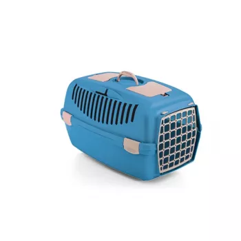 STEFANPLAST prepravná klietka Gulliver 2 s plastovými dvierkami 55x36x35cm modrá
